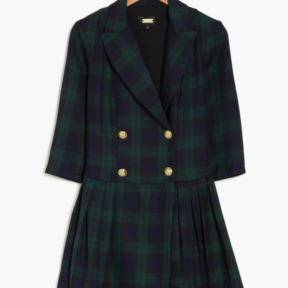 Alexia admor green plaid dress 8 NWT